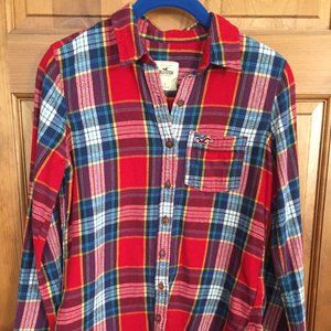 Hollister Flannel Long Sleeve Button Down